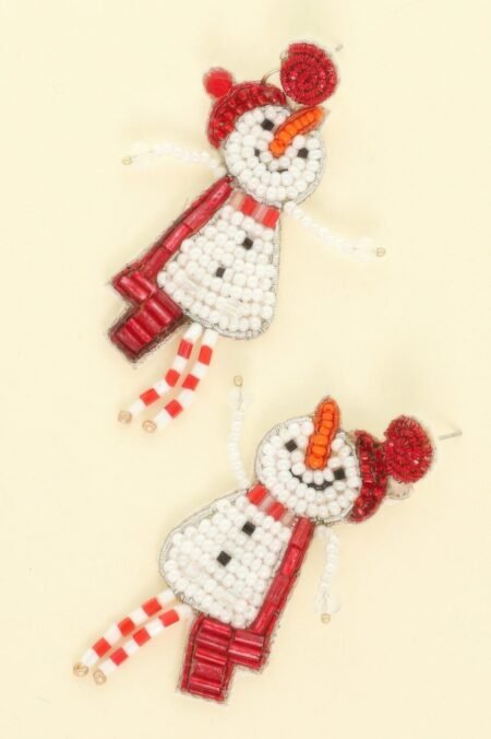Christmas Scarfed Snowman Post Earrings