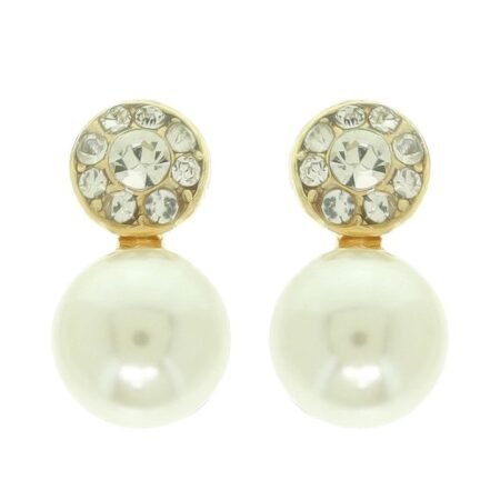 Jeweled White Pearl Earrings