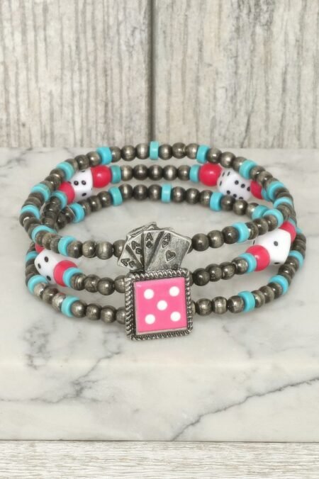 Western Casino Theme Beaded Bracelet