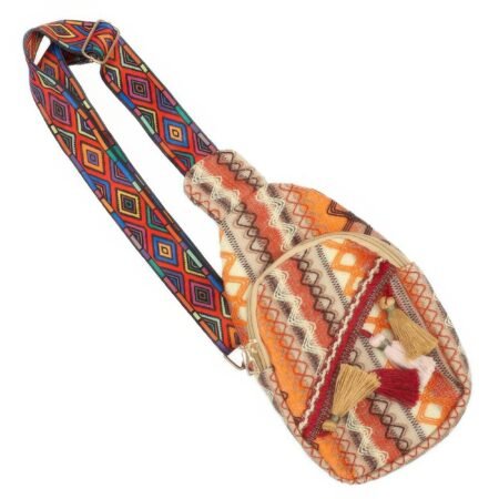 Platted Grassroot Crossbody Bag With Tassel
