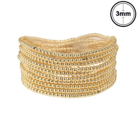 Metallic Crimp Bead Bracelet Set