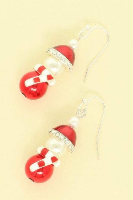 Christmas Enamel Santa Bell Dangle Earrings