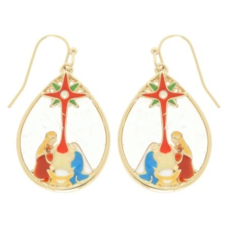 Christmas Nativity Theme Teardrop Earrings