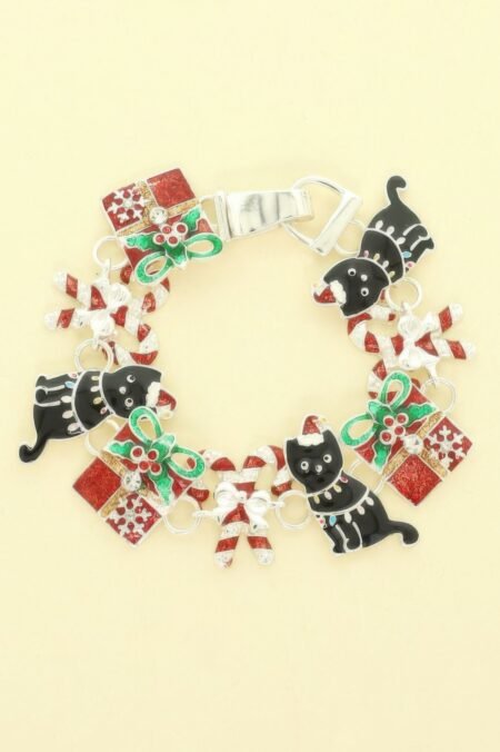 Christmas Themed Enamel Charm Bracelet