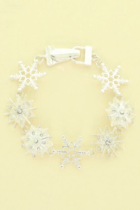 Christmas Enamel Snowflake Magnetic Bracelet