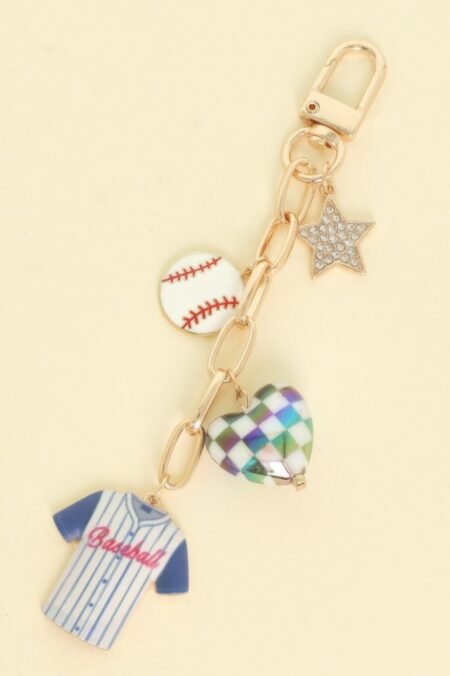Game Day Baseball Bag Charm Keychain