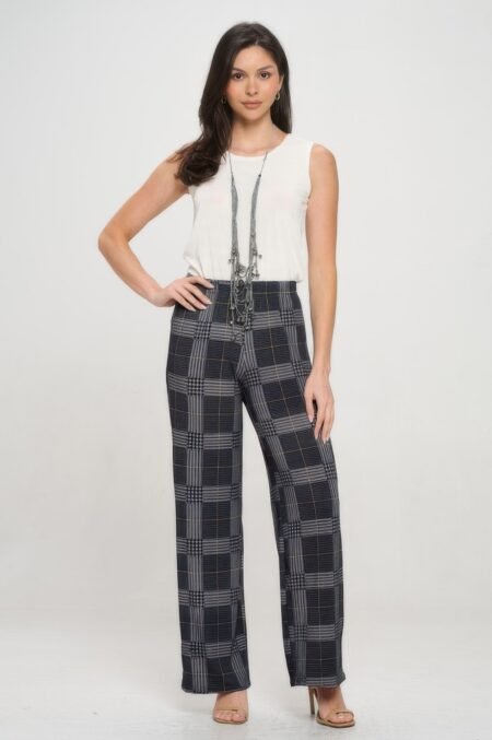 Elastic Waistband Wide Leg Pant