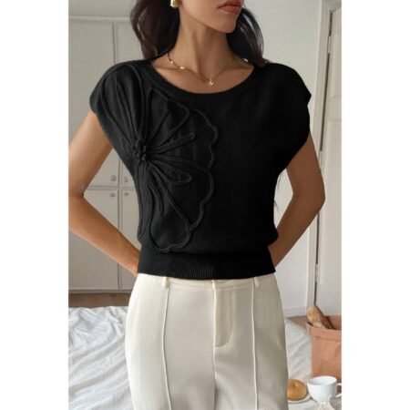 Solid Sleeveless Knit Loose Fit Vest